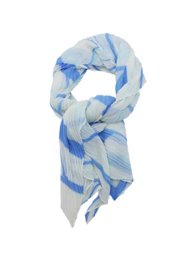 Issey Miyake Abstract-print Scarf In Blue