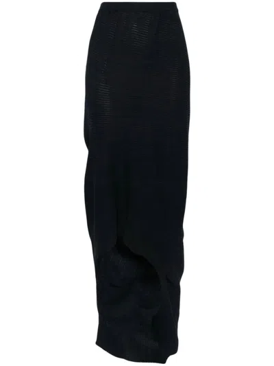 Issey Miyake Aerate Asymmetric Skirt In Blue