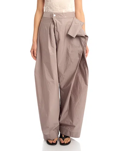Issey Miyake Akimbo Asymmetrical Pants In Brown