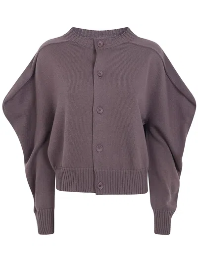 Issey Miyake Akimbo Knit Volume Cardigan In Gray