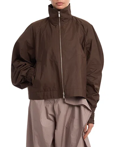 Issey Miyake Akimbo Mock Neck Jacket In Brown