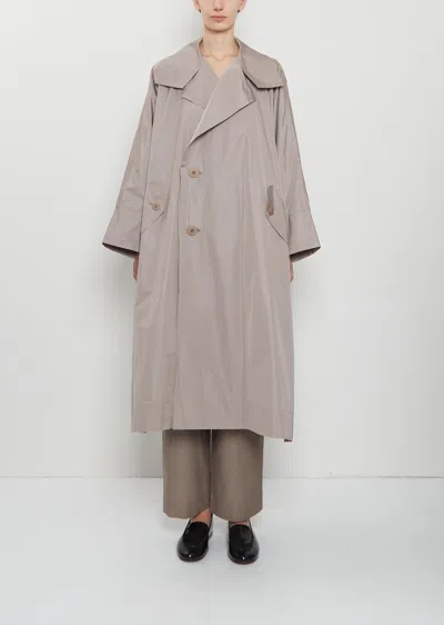 Issey Miyake Womens Greige Akimbo Notch-lapels Woven Coat In Gray