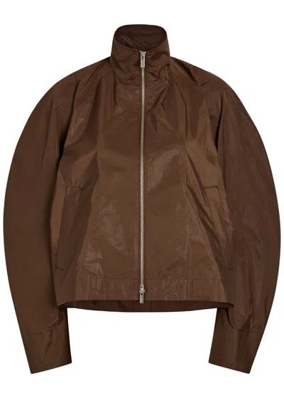 Issey Miyake Akimbo Woven Jacket In Brown