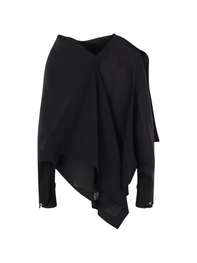 Issey Miyake All Squares Asymmetric Top In Black