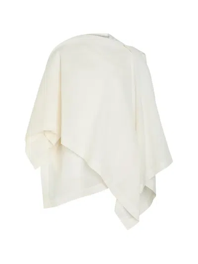 Issey Miyake All Squares Cape-effect Asymmetric Paper-blend Top In Neutral