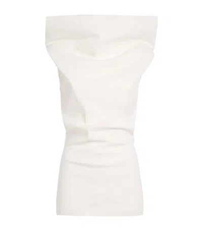 Issey Miyake Allow Sleeveless Mock Neck Top In Neutral