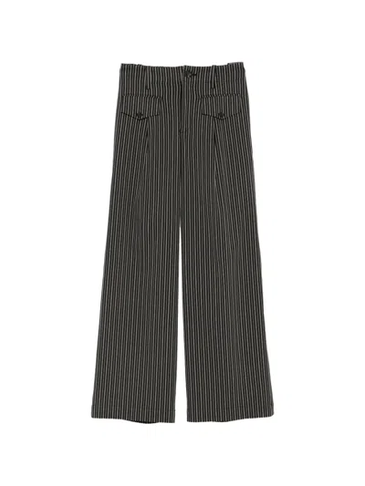 Issey Miyake Allow Stripe Straight Trousers In Black