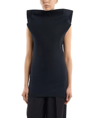 Issey Miyake Allow Structured Neckline Top In Blue