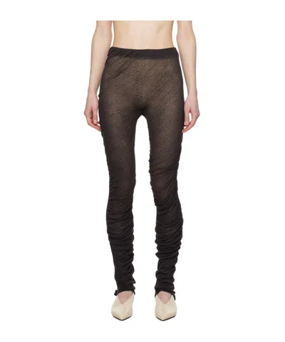 Issey Miyake Ambious Pleated Leggings In Black