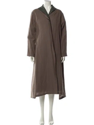 Pre-owned Issey Miyake Angora Coat In Brown