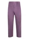 Issey Miyake Ns Viola Purple Pleats Straight-leg Knitted Trousers