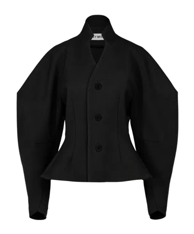 Issey Miyake Arms Puffed Sleeve Jacket In Black