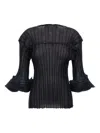 Issey Miyake Blue Asagao Top In Black