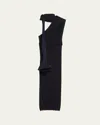 Issey Miyake Womens Black Hued Asagao One-shoulder Knitted Midi Dress In Black-hued