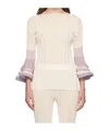 Issey Miyake Asagao Striped Sweater In White