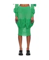 Shop Issey Miyake Assemblage Medium Length Skirt In Green