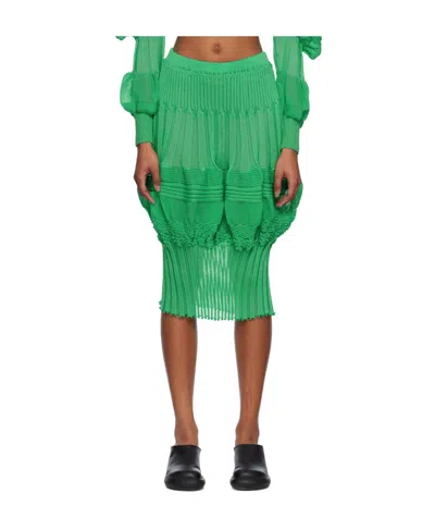 Issey Miyake Green Assemblage Midi Skirt In 62 Green