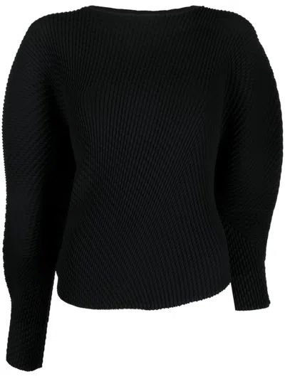 Issey Miyake Asymmetric-design Recycled-polyester Sweatshirt In Black