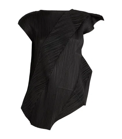 Issey Miyake Asymmetric Kombu Top In Black