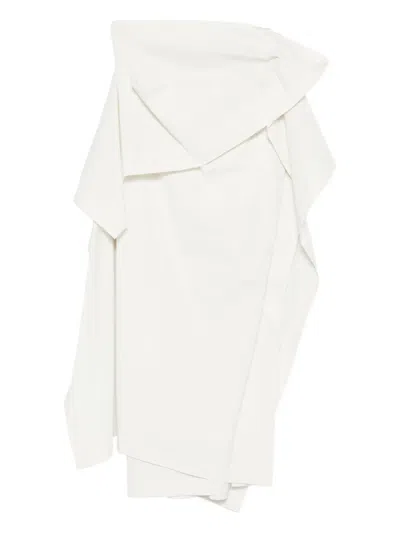Issey Miyake Asymmetric Maxi Dress In White