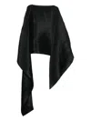 Issey Miyake Asymmetric Pleated Blouse In Black