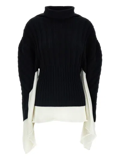 ISSEY MIYAKE ASYMMETRIC RIBBED TURTLENECK JUMPER