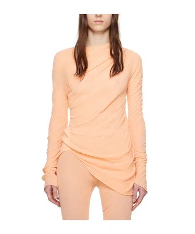 Issey Miyake Asymmetric Sweater In Orange