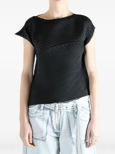Issey Miyake Asymmetric Top In Black