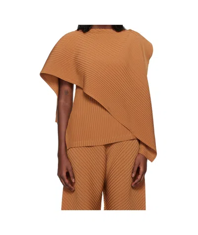 Issey Miyake Brown Vigor Pleats Solid Blouse