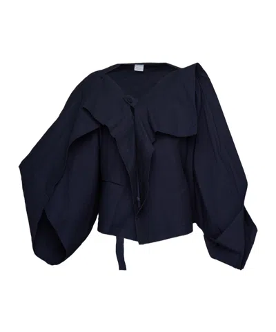 Issey Miyake Asymmetrical Casual Jacket In Black