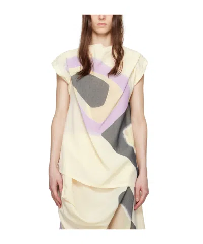 Issey Miyake Asymmetrical Design T-shirt In Multicolor