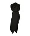 Issey Miyake Entwine Draped Wool Dress In Black