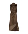 Issey Miyake Asymmetrical Dress In Brown