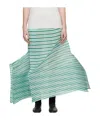 Issey Miyake Asymmetrical Hem Midi Skirt In Green