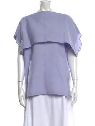 Pre-owned Issey Miyake Asymmetrical Short Sleeve Top W/ Tags In Purple