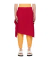 Issey Miyake Asymmetrical Skirt In Red