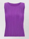 Issey Miyake August Collection Sleeveless Scoop Neck Top In Purple