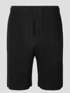 Issey Miyake Ribbed Texture Elastic Waistband Bermuda Shorts