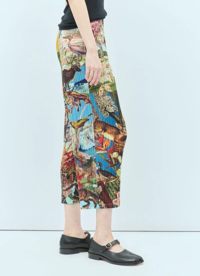 Issey Miyake Aurora Jungle Pleated Pants In Multicolour