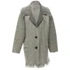 Issey Miyake Ayed Edge Wide Collar Wool Coat In Grey