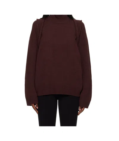 Issey Miyake Backpack Turtleneck Sweater In Red