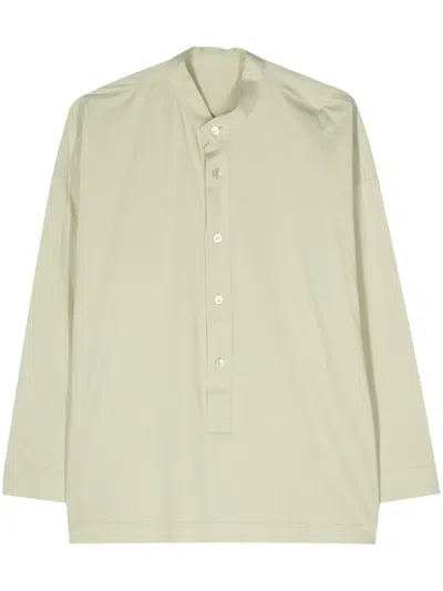 Issey Miyake Band-collar Cotton Shirt In Green