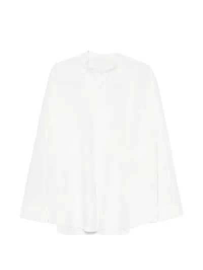Issey Miyake Band-collar Shirt In White