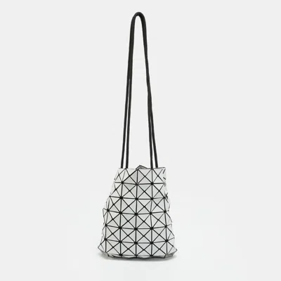 Pre-owned Issey Miyake Bao Bao Black/light Grey Mesh And Vinyl Bucket Bag