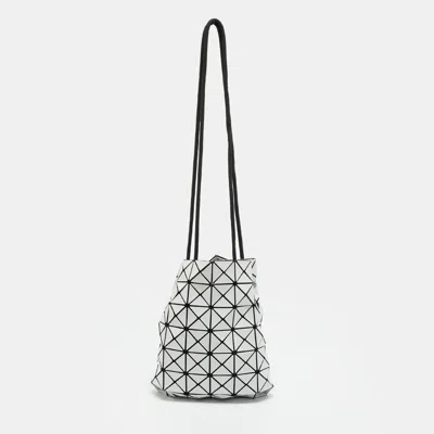 Issey Miyake Bao Bao Black/light Grey Mesh And Vinyl Bucket Bag