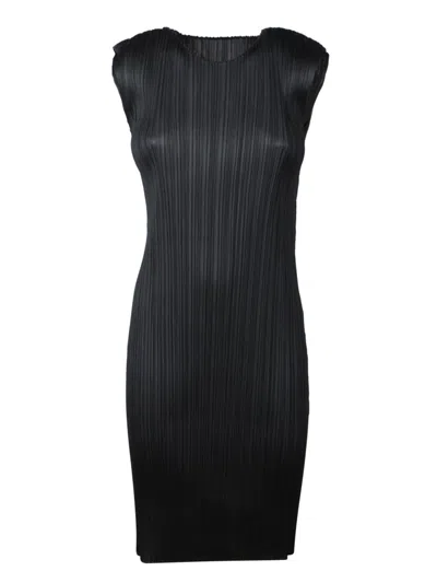 Issey Miyake Basic Mini Pleats Black Dress