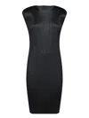 Issey Miyake Basic Mini Pleats Black Dress In Black