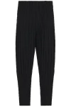 Issey Miyake Cropped Pleated Jogger Pants With Textured Finish In Black