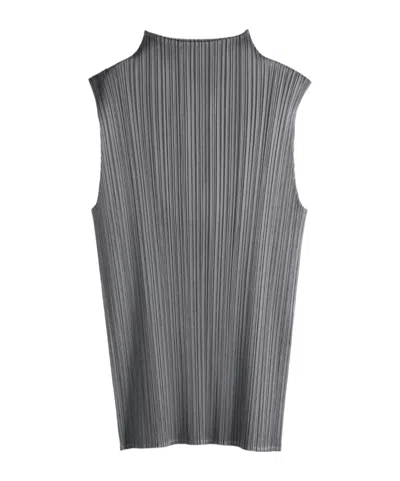 Issey Miyake Basic Pleated Pullover In Gray