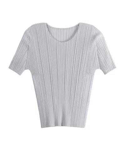 Issey Miyake Basic Short-sleeved T-shirt In Gray